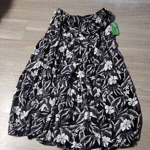 Lands' End Black and White Tiered Skirt